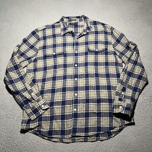 Lucky Brand Flannel Shirt Mens XL Plaid Preppy Long Sleeve Cotton Lightweight